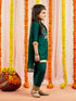 Girl's' Green Kurta Pyjama And Dupatta Set.